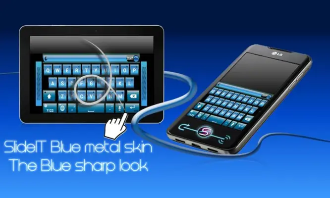 SlideIT Blue metal box skin android App screenshot 3